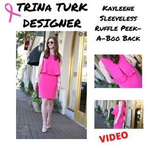 TRINA TURK DESIGNER Kayleene Sleeveless Ruffle Peek-A-Boo Back